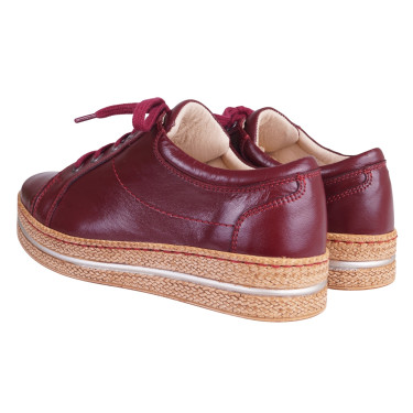 PÓŁBUTY DAMSKIE SKÓRZANE WYSOCKI 104 BORDO