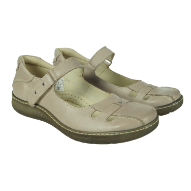 PÓŁBUTY SKÓRZANE DAMSKIE BEŻ