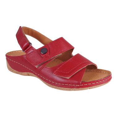 SKÓRZANE SANDAŁY DAMSKIE WIELBUT 538 PLUS CZERWONY