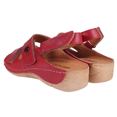 SKÓRZANE SANDAŁY DAMSKIE WIELBUT 538 PLUS CZERWONY