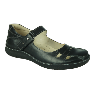 SKÓRZANE PÓŁBUTY DAMSKIE CZARNE ROBERT 447