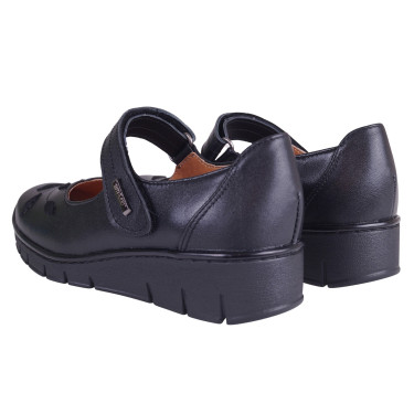 SKÓRZANE PÓŁBUTY DAMSKIE NA RZEP WIELBUT 014 CZARNE