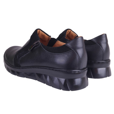 SKÓRZANE PÓŁBUTY DAMSKIE  WIELBUT 017 CZARNE