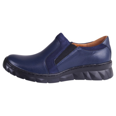 SKÓRZANE PÓŁBUTY DAMSKIE  WIELBUT 017 GRANATOWE