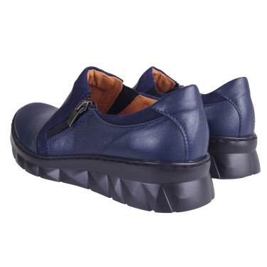 SKÓRZANE PÓŁBUTY DAMSKIE  WIELBUT 017 GRANATOWE