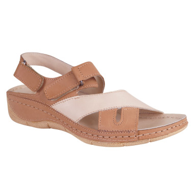 SKÓRZANE SANDAŁY DAMSKIE  WIELBUT 534 RUDE