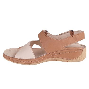 SKÓRZANE SANDAŁY DAMSKIE  WIELBUT 534 RUDE