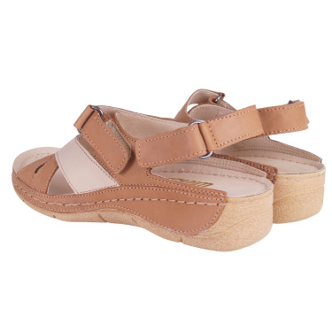 SKÓRZANE SANDAŁY DAMSKIE  WIELBUT 534 RUDE