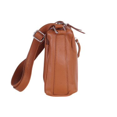 Torebka listonoszka skórzana VEZZE V002 brązowa