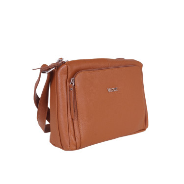 Torebka listonoszka skórzana VEZZE V002 brązowa