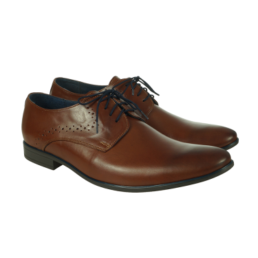 ELEGANCKIE PANTOFLE SKÓRZANE MĘSKIE BRĄZ+GRANAT