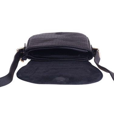 Torebka listonoszka skórzana VEZZE V004 czarna