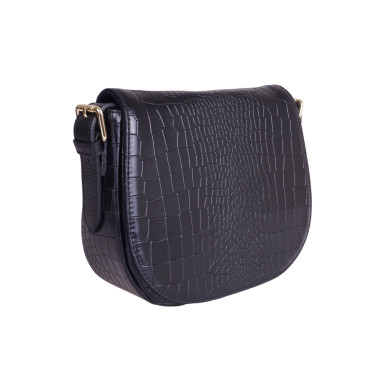 Torebka listonoszka skórzana VEZZE V007 czarna