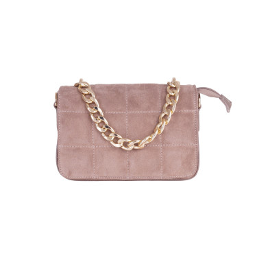 Torebka listonoszka skóra naturalna licowa+zamszowa VEZZE V006 beżowa