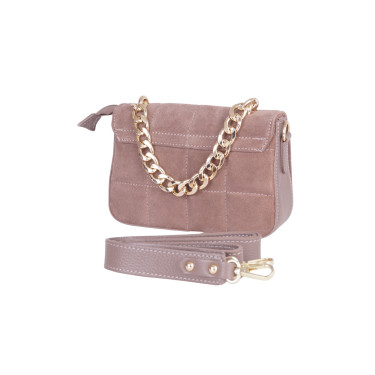 Torebka listonoszka skóra naturalna licowa+zamszowa VEZZE V006 beżowa