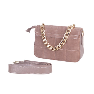 Torebka listonoszka skóra naturalna licowa+zamszowa VEZZE V006 beżowa