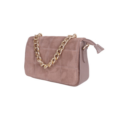 Torebka listonoszka skóra naturalna licowa+zamszowa VEZZE V006 beżowa