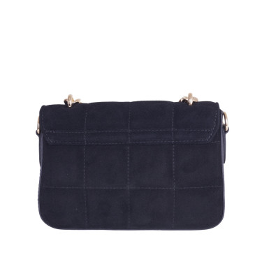 Torebka listonoszka skóra naturalna licowa+zamszowa VEZZE V006 czarna