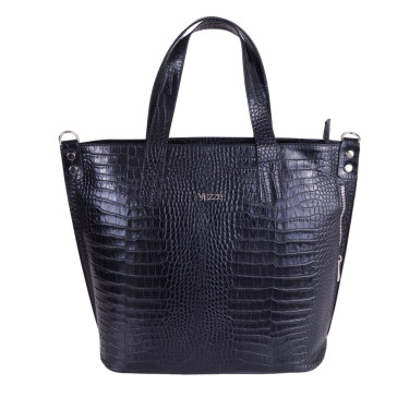 VEZZE Torba klasyczna skórzana V008 czarna