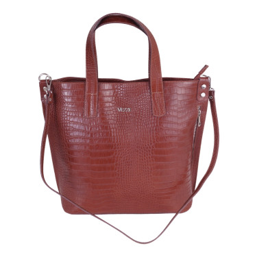 VEZZE Torba klasyczna skórzana V008 brązowa