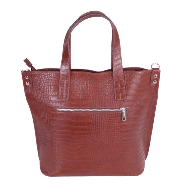 VEZZE Torba klasyczna skórzana V008 brązowa