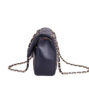 Torebka pikowana skórzana VEZZE V009 czarna