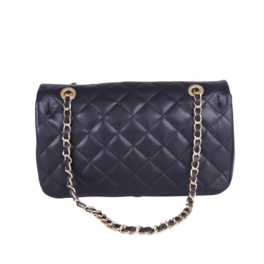 Torebka pikowana skórzana VEZZE V009 czarna