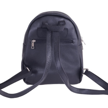 VEZZE Plecak damski ze skóry naturalnej V010 czarny