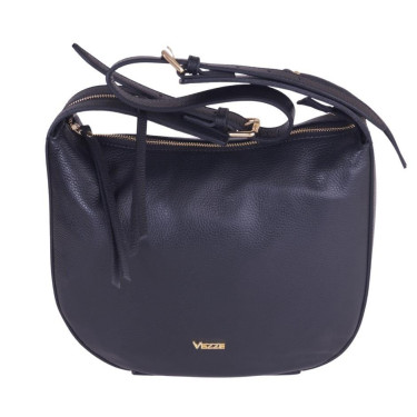 Klasyczna torebka czarna skóra naturalna VEZZE V023