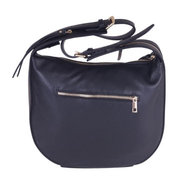 Klasyczna torebka czarna skóra naturalna VEZZE V012