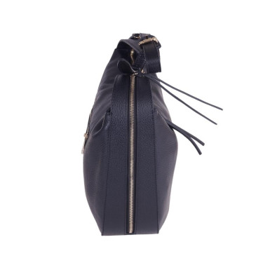 Klasyczna torebka czarna skóra naturalna VEZZE V012