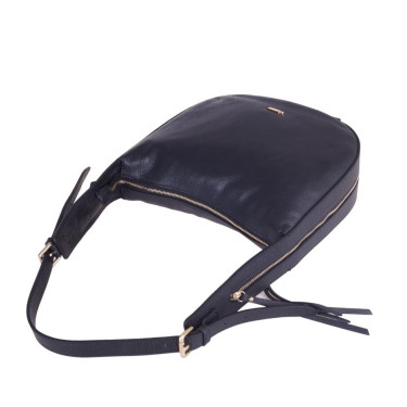 Klasyczna torebka czarna skóra naturalna VEZZE V012