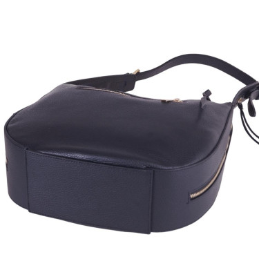 Klasyczna torebka czarna skóra naturalna VEZZE V012