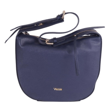 Klasyczna torebka granatowa skóra naturalna VEZZE V012