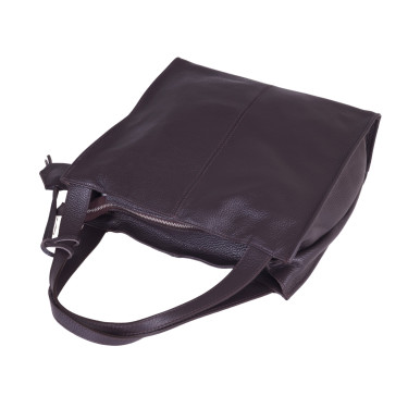 VEZZE brązowa torebka ze skóry naturalnej V015