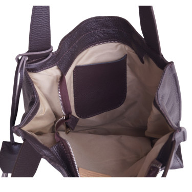 VEZZE brązowa torebka ze skóry naturalnej V015