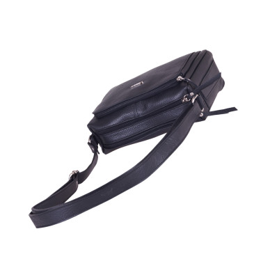 Torebka listonoszka skórzana VEZZE V002 czarna