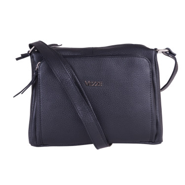 Torebka listonoszka skórzana VEZZE V002 czarna
