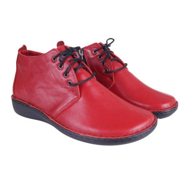 BOTKI DAMSKIE SKÓRZANE WIELBUT K -230 CZERWONE