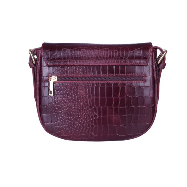 Torebka listonoszka skórzana VEZZE V004 wiśnia
