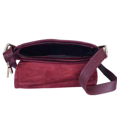 Torebka listonoszka skórzana VEZZE V004 wiśnia