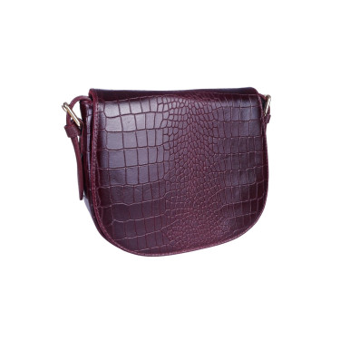 Torebka listonoszka skórzana VEZZE V004 wiśnia