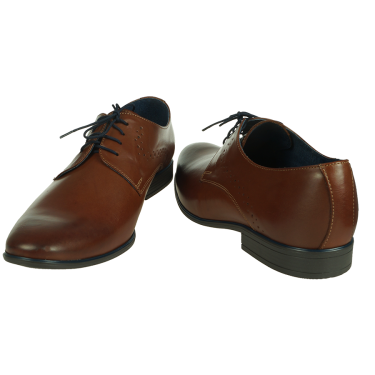 ELEGANCKIE PANTOFLE SKÓRZANE MĘSKIE BRĄZ+GRANAT