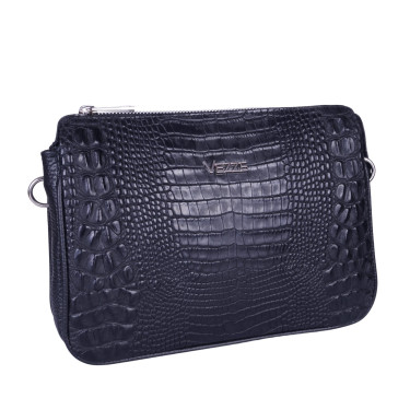 Torebka listonoszka skórzana VEZZE V016 czarna