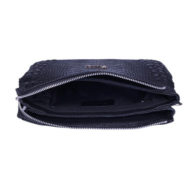 Torebka listonoszka skórzana VEZZE V016 czarna