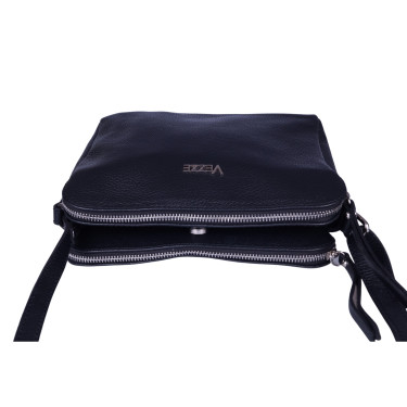 Torebka listonoszka skórzana VEZZE V017 czarna