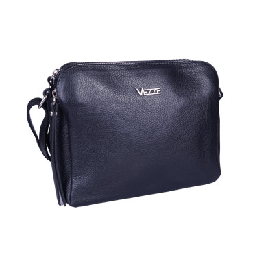 Torebka listonoszka skórzana VEZZE V017 czarna