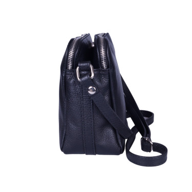 Torebka listonoszka skórzana VEZZE V017 czarna