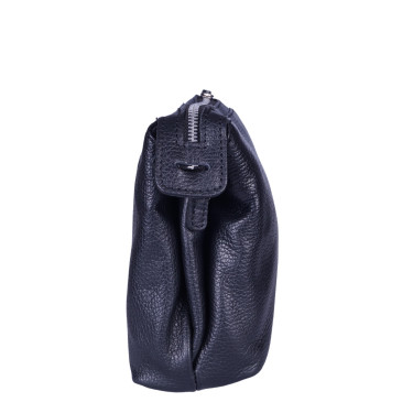 Klasyczna torebka damska skórzana listonoszka VEZZE V018 czarna