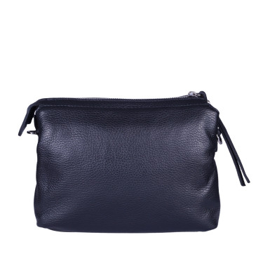 Klasyczna torebka damska skórzana listonoszka VEZZE V018 czarna